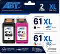 ABT Compatible 61XL Remanufactured Ink Cartridge Replacement for HP 61XL Black and Tri-Color Combo Pack High Yield Ink Cartridges HP Black 480 Pages HP Tri-Color 450 Pages