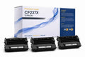Front view of the ABT compatible CF237X toner cartridge 3-pack in blue and white packaging.