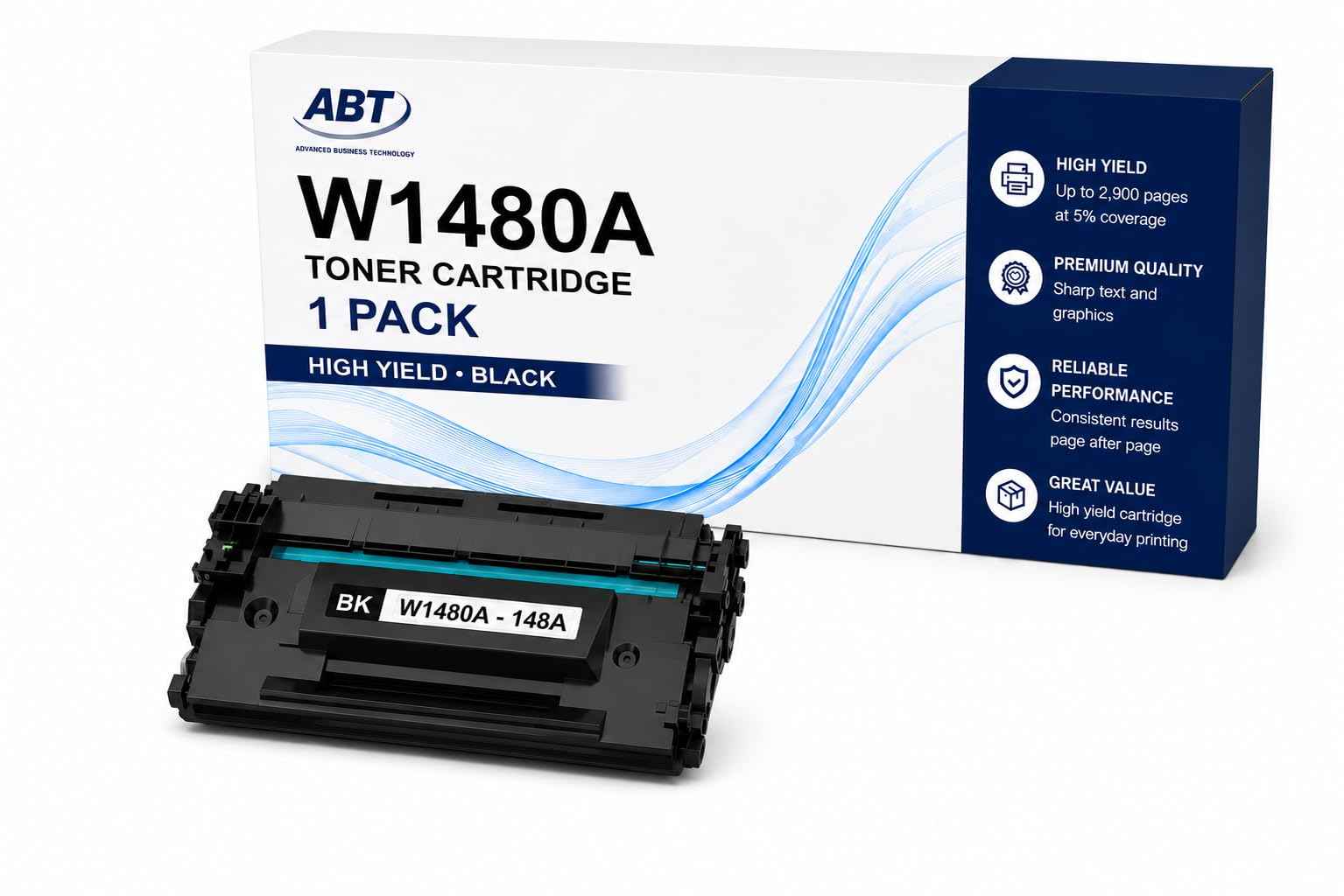 ABT Compatible W1480A Toner Cartridge Replacement for HP 148A Toner Cartridge W1480A 148X W1480X Black Toner Cartridge with Chip Works with LaserJet Pro 4001dn 4001dw MFP 4101fdw Printers