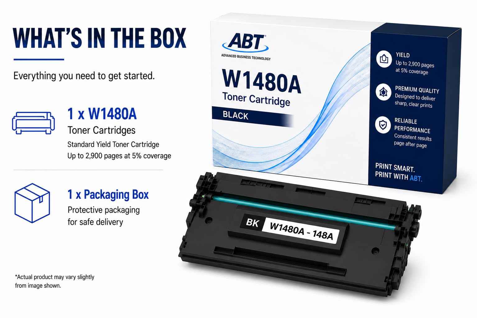 ABT Compatible W1480A Toner Cartridge Replacement for HP 148A Toner Cartridge W1480A 148X W1480X Black Toner Cartridge with Chip Works with LaserJet Pro 4001dn 4001dw MFP 4101fdw Printers