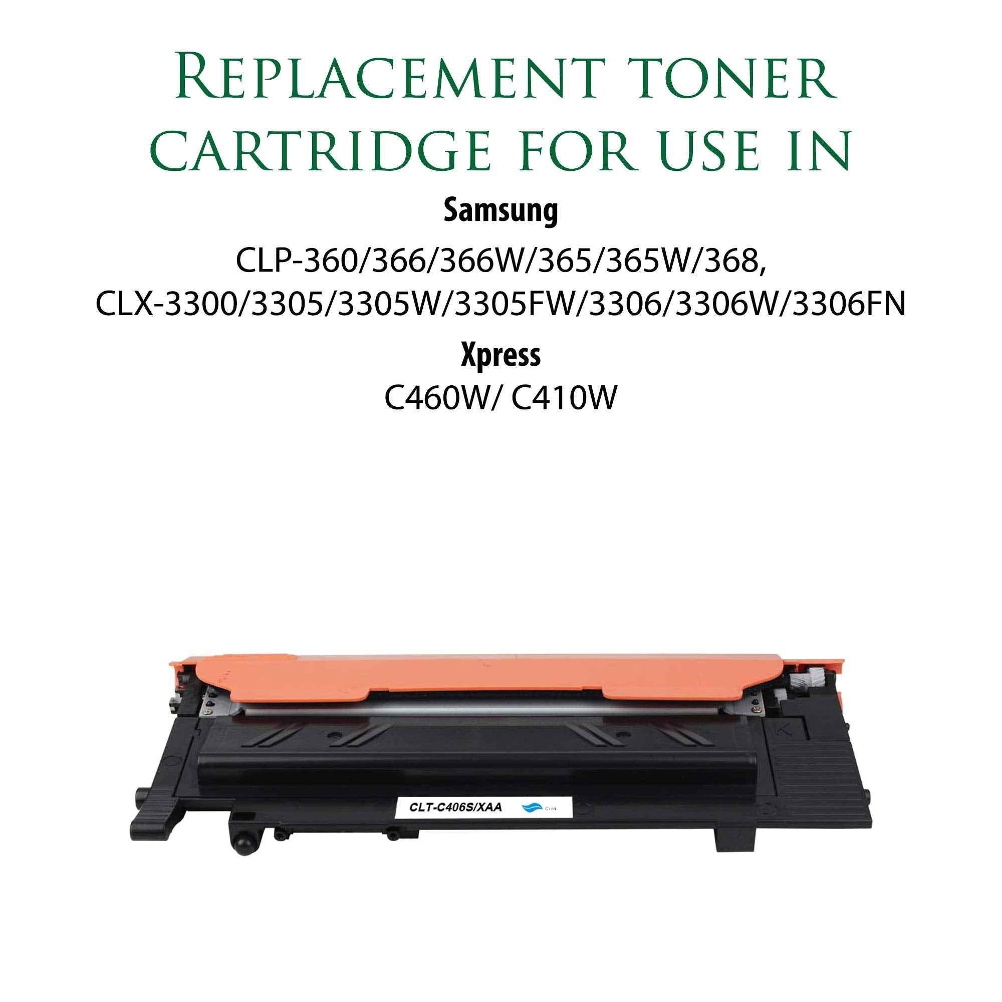 Premium Ink&Toner | Re-Manufactured Toner Cartridge Replacement for CLT-C406S/XAA – Standard Yield Laser Printer Cartridge Compatible with Samsung
