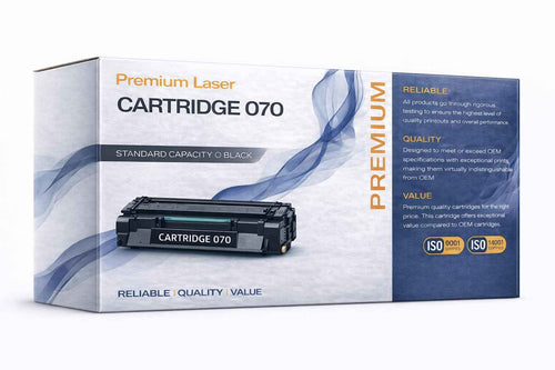Black laser toner cartridge O70 in retail box