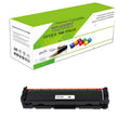 Black compatible toner cartridge with green retail box packaging