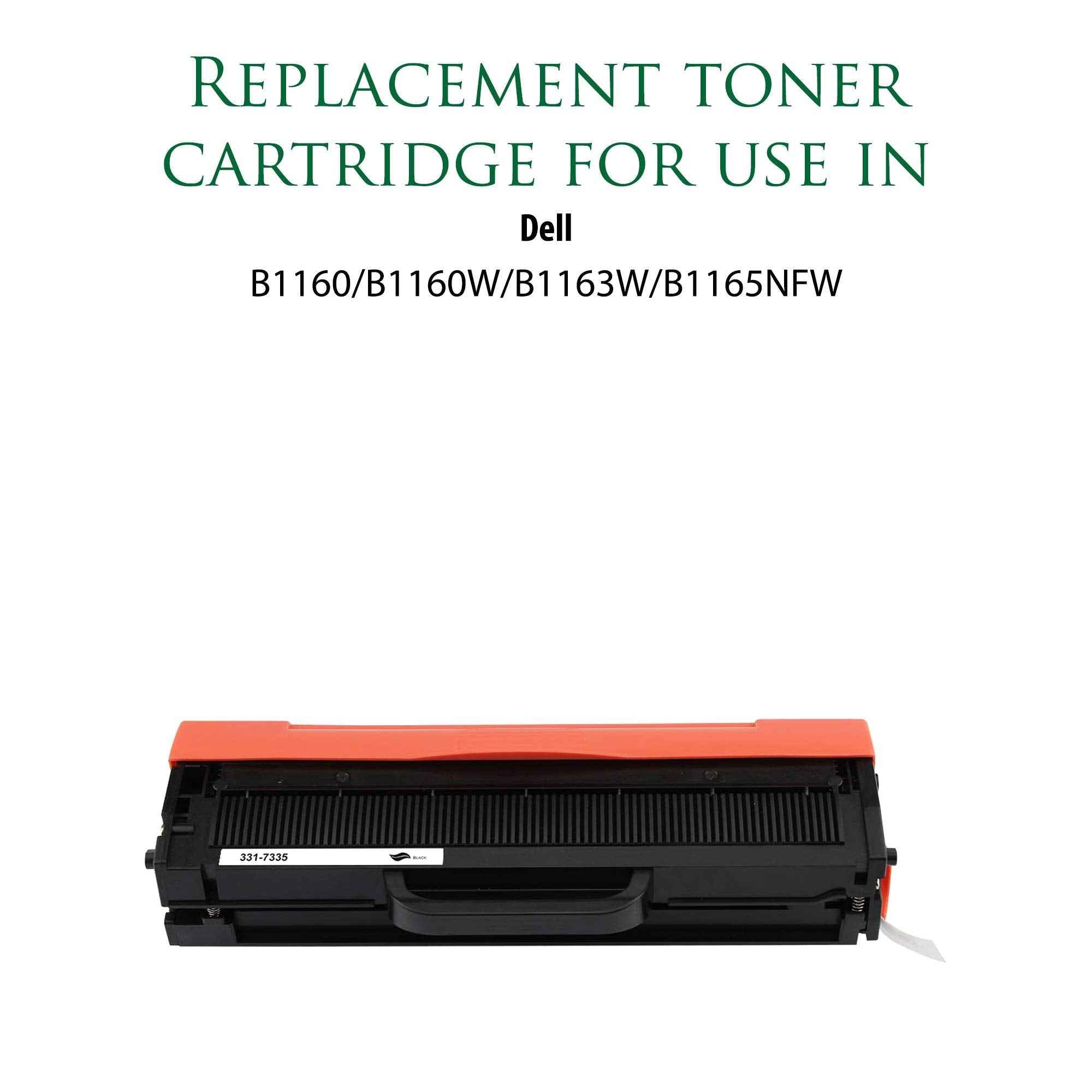 Black toner cartridge with orange top and front label window
