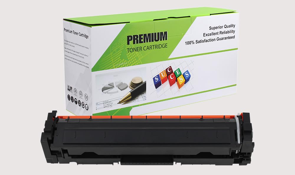 Black standard-yield toner cartridge in retail box
