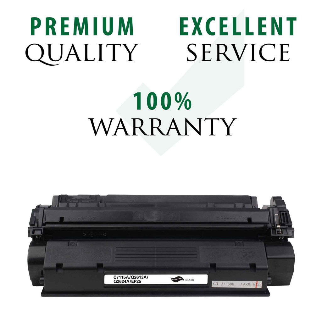 Replacement Toner Cartridge for C7115A(Universal with Q2613A/Q2624A/EP25) – Remanufactured Standard Yield Laser Printer Cartridge for Canon, HP