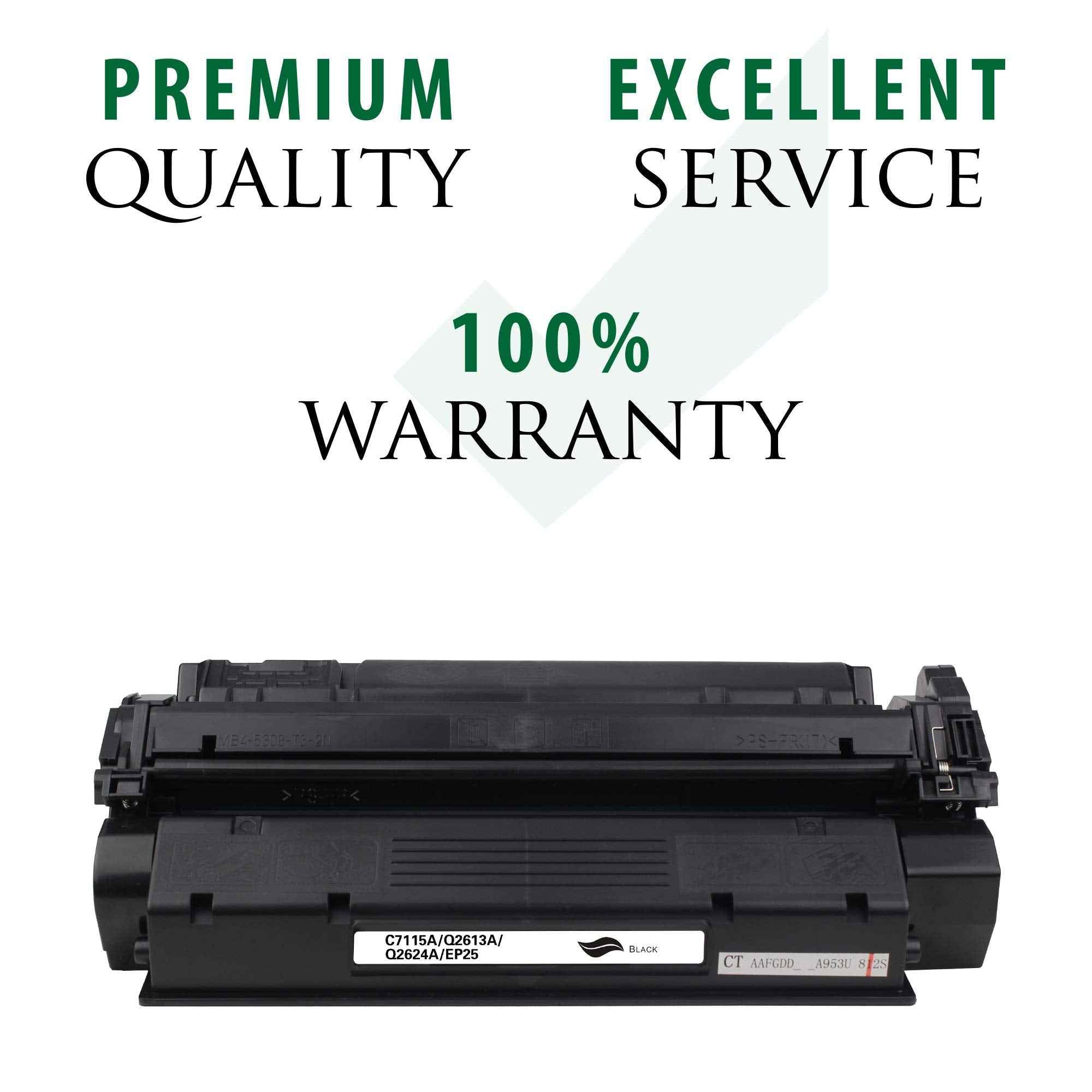 Replacement Toner Cartridge for C7115A(Universal with Q2613A/Q2624A/EP25) – Remanufactured Standard Yield Laser Printer Cartridge for Canon, HP
