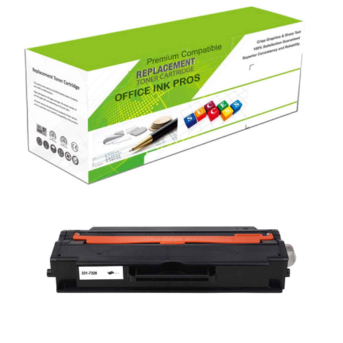 Black replacement toner cartridge and retail box, premium compatible office ink