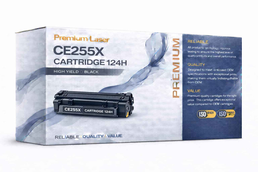 CE255X Toner Cartridge Black (55X) / Cartridge 124H, Compatible with HP LaserJet Enterprise M525 M521 P3015 Series Printers, High Yield, 1-Pack