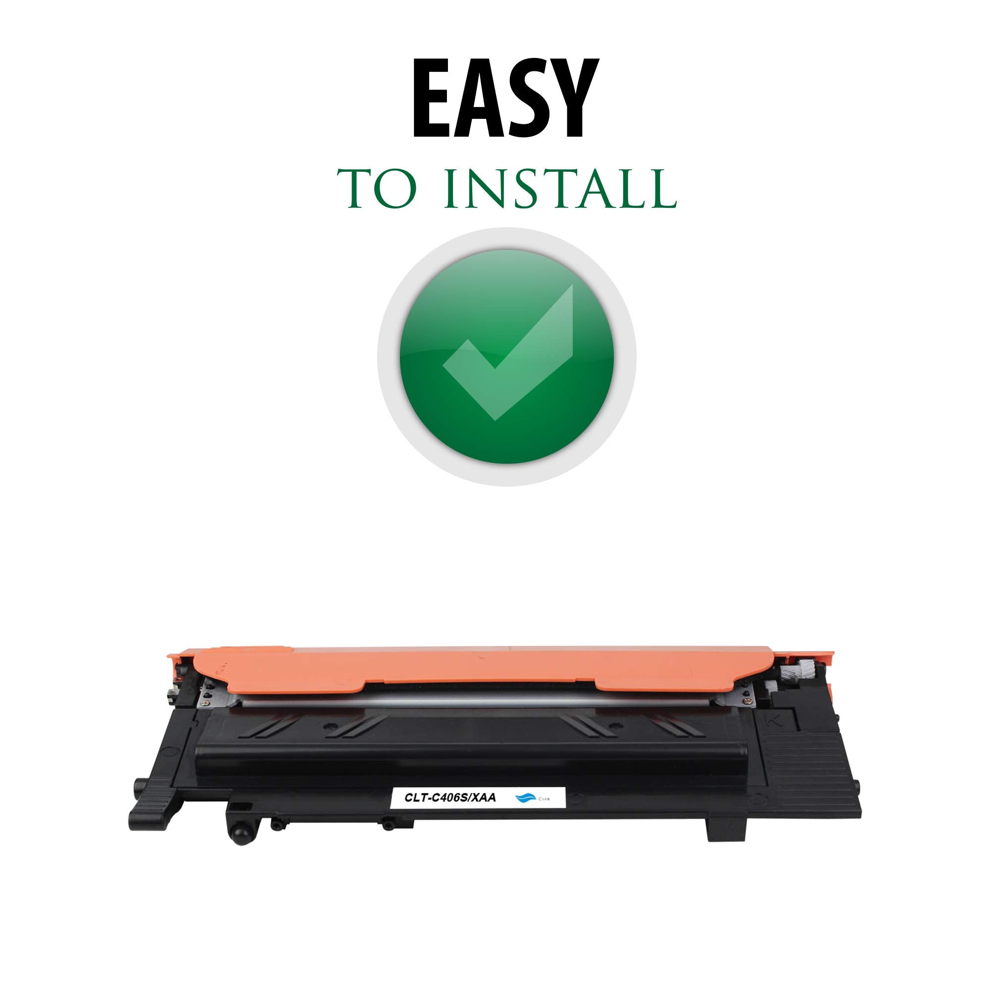 Premium Ink&Toner | Re-Manufactured Toner Cartridge Replacement for CLT-C406S/XAA – Standard Yield Laser Printer Cartridge Compatible with Samsung