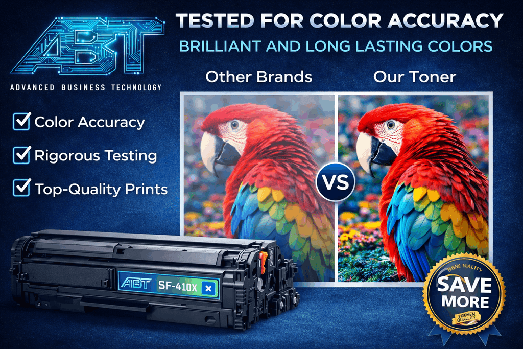 Image demonstrating color accuracy with vibrant colors, showcasing tested quality in blue, red, and yellow.