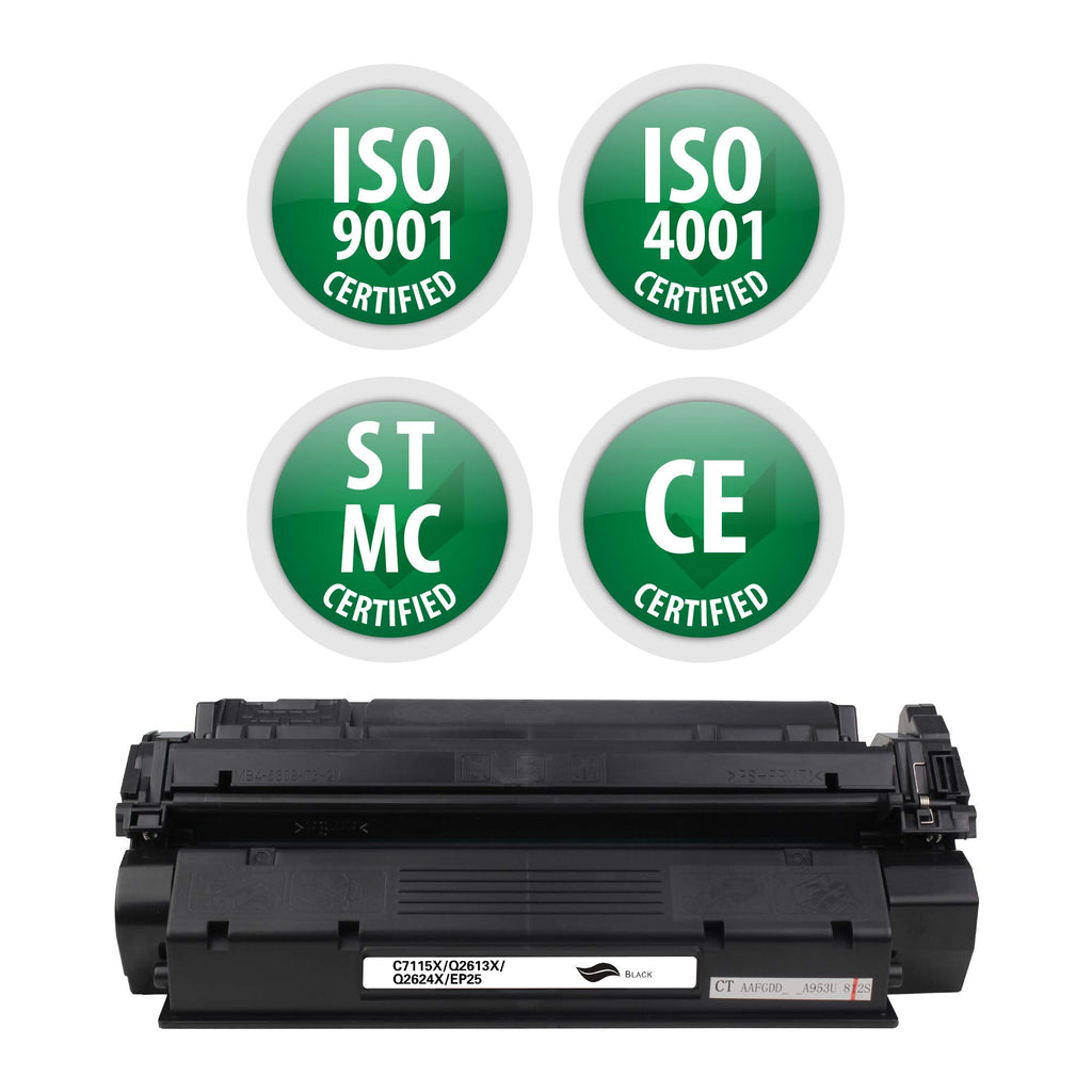 Compatible Toner Cartridge for Replacement C7115X (Universal with Q2613A/Q2624A/EP25) | Remanufactured Standard Yield Laser Printer Cartridge for Canon, HP Laserjet by Premium Ink&Toner