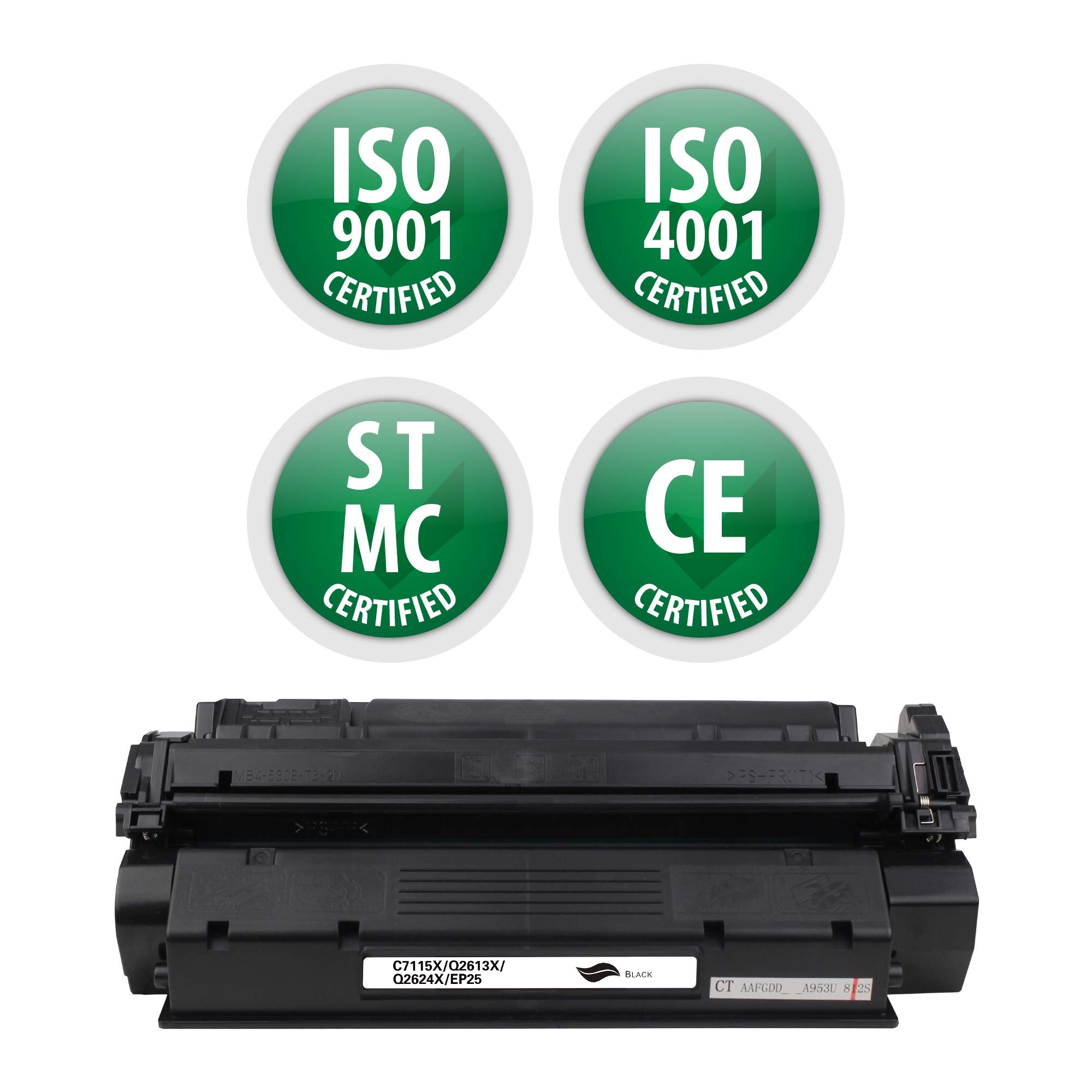 Compatible Toner Cartridge for Replacement C7115X (Universal with Q2613A/Q2624A/EP25) | Remanufactured Standard Yield Laser Printer Cartridge for Canon, HP Laserjet by Premium Ink&Toner
