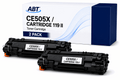 Black toner cartridge 2-pack with two cartridges and a boxed cartridge package