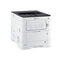 Kyocera color laser printer with front control panel and paper tray, white