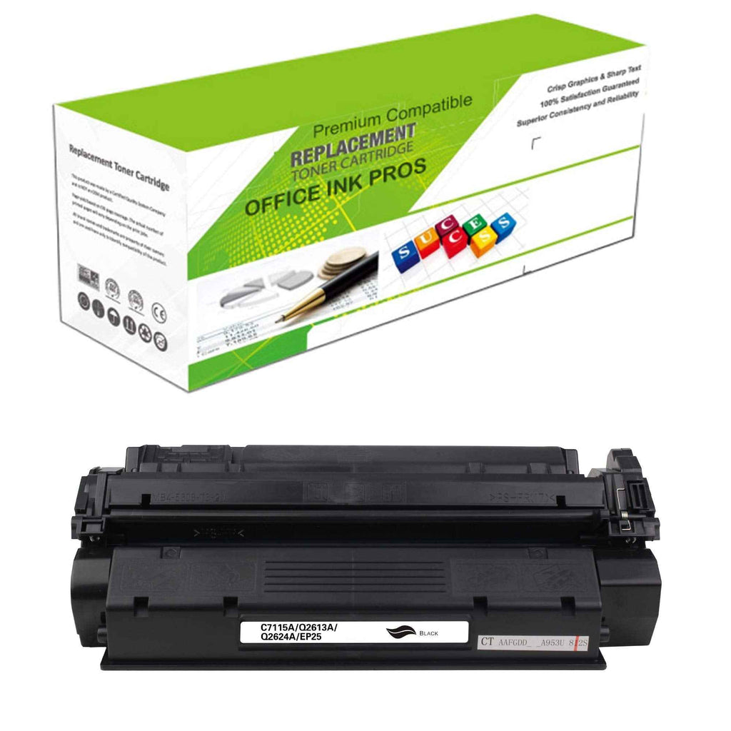 Replacement Toner Cartridge for C7115A(Universal with Q2613A/Q2624A/EP25) – Remanufactured Standard Yield Laser Printer Cartridge for Canon, HP