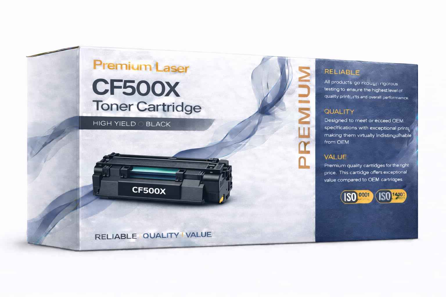 High-yield black toner cartridge in retail box
