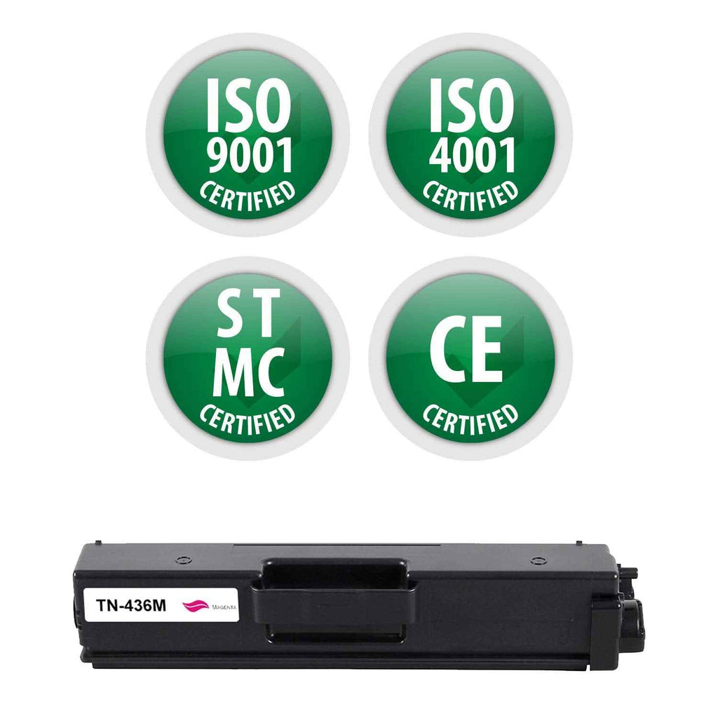 Premium Ink&Toner | Re-Manufactured Toner Cartridge Replacement for TN-436M – Standard Yield Laser Printer Cartridge Compatible with Brother