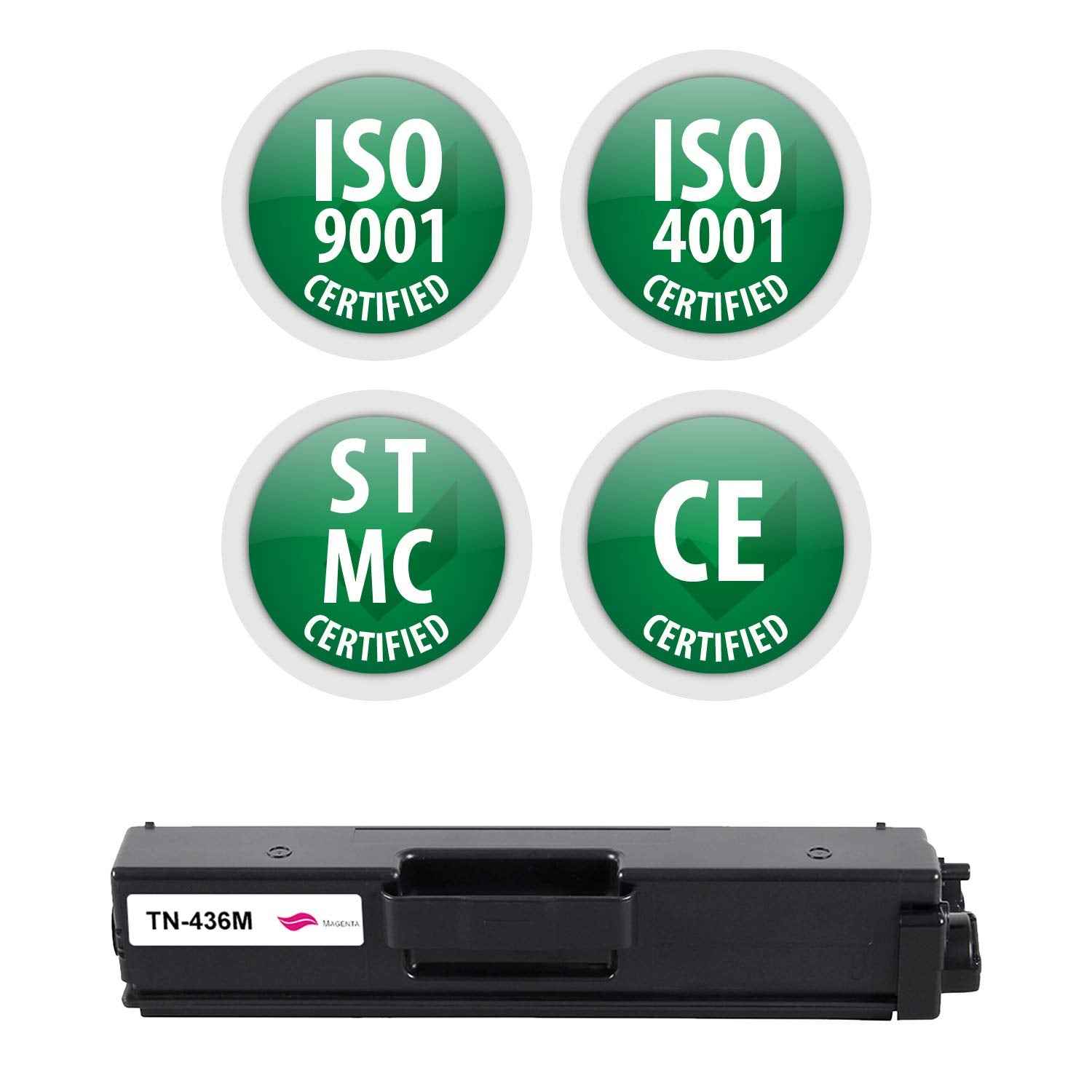 Premium Ink&Toner | Re-Manufactured Toner Cartridge Replacement for TN-436M – Standard Yield Laser Printer Cartridge Compatible with Brother