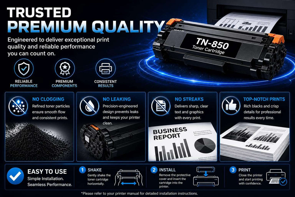 Close-up of product information for ABT toner, showcasing premium quality and trusted brand on a blue background.