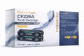 Front view of ABT compatible CF226A toner cartridge 2-pack in blue and white packaging.