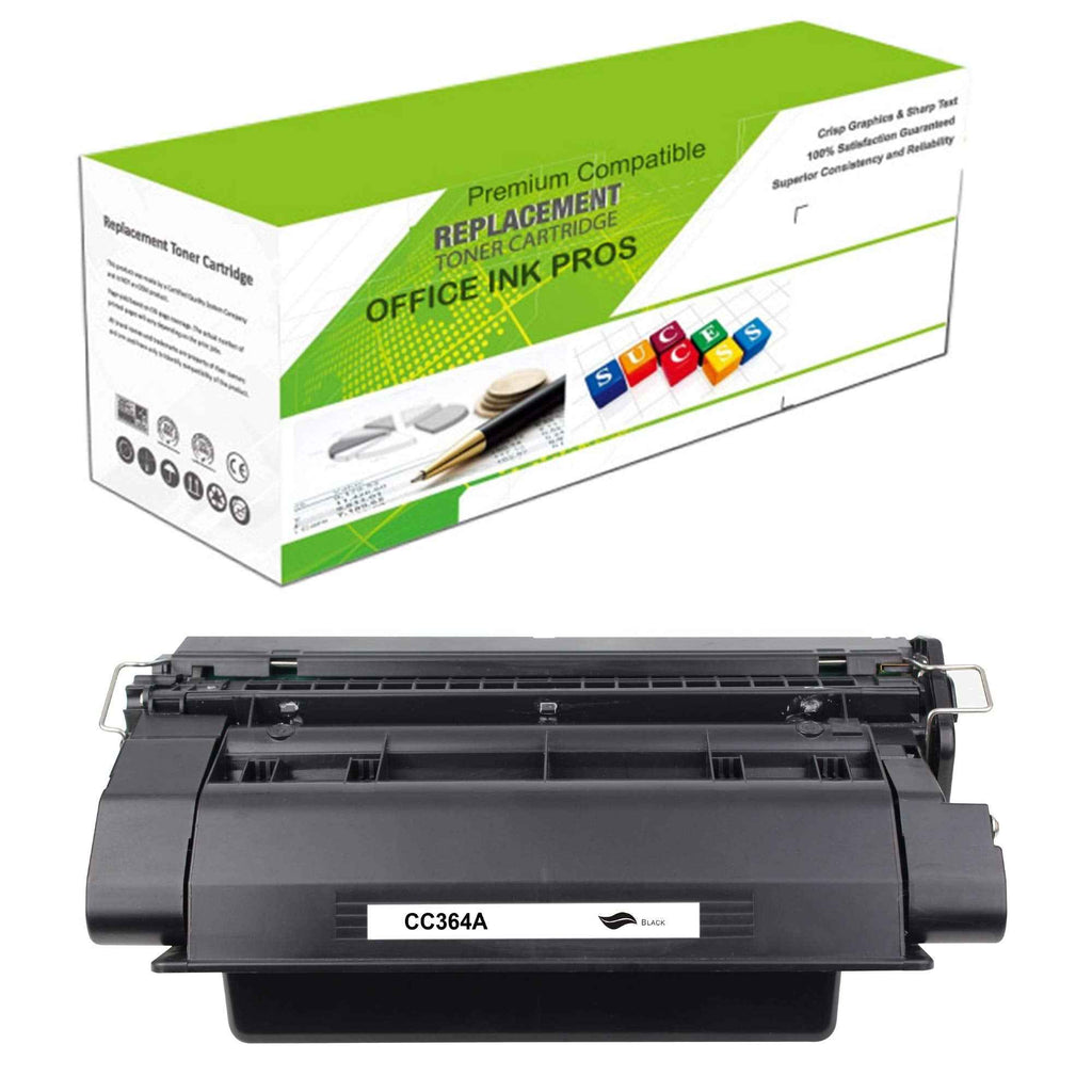 Black toner cartridge with CC364A label, front view