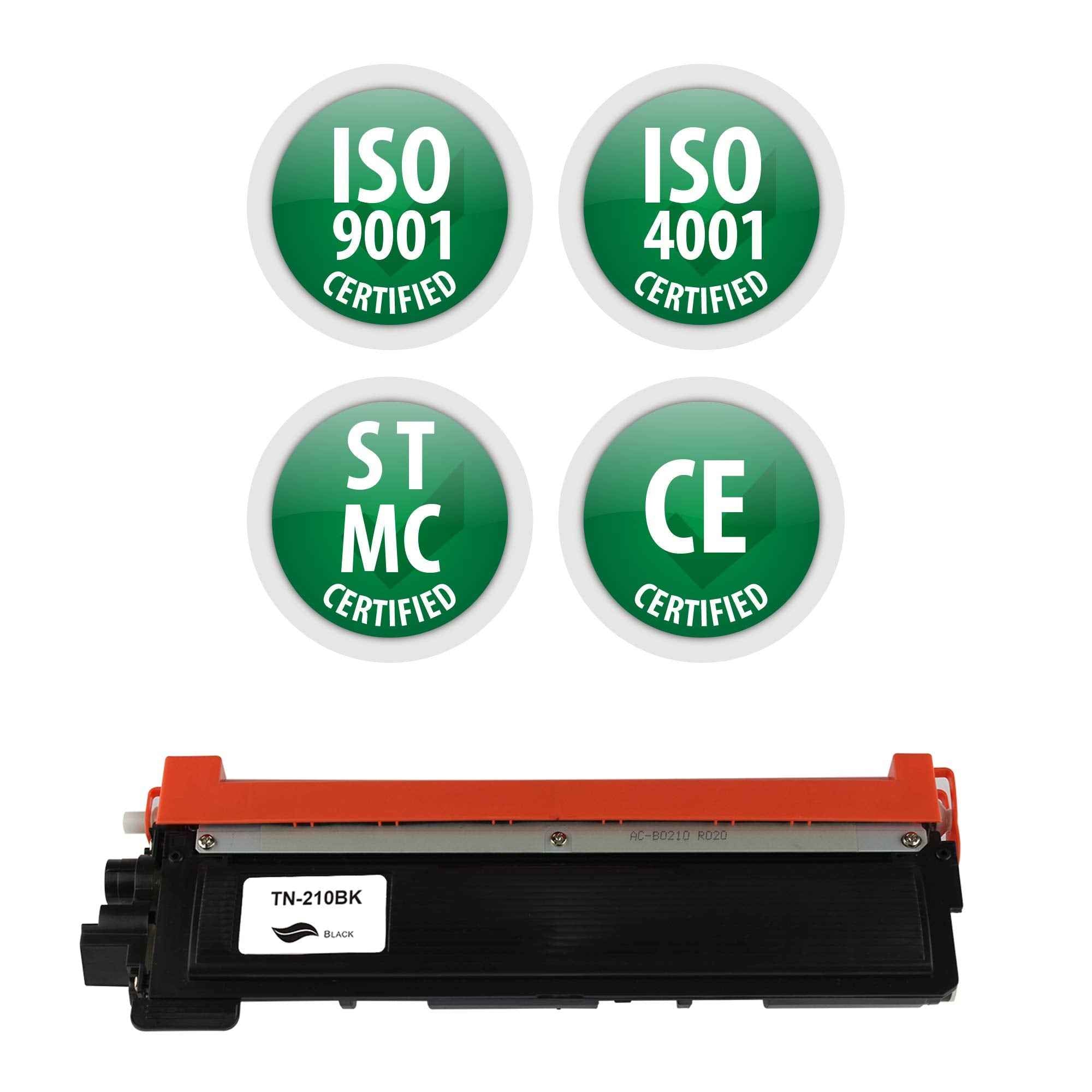 Premium Ink&Toner | Re-Manufactured Toner Cartridge Replacement for TN-210BK – Standard Yield Laser Printer Cartridge Compatible with Brother