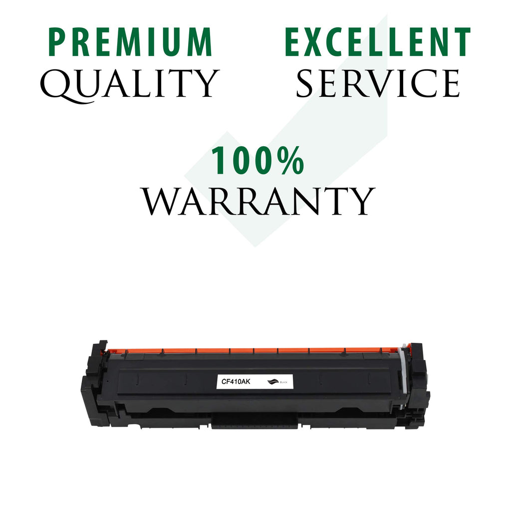 Black toner cartridge with red top band and front label