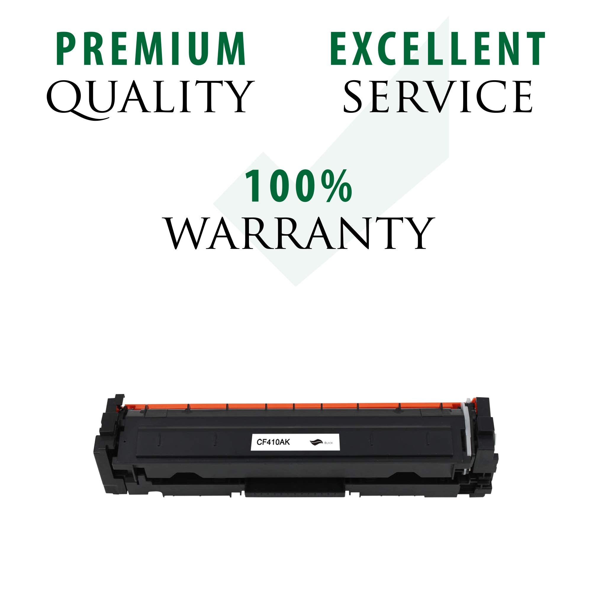 Black toner cartridge with red top band and front label
