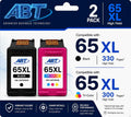 ABT Compatible 65XL Ink Cartridge Combo Pack Replacement for HP 65XL Black and Tri-Color Ink Cartridges High Yield 330 Black 300 Tri-Color Works with DeskJet 3755 2655 ENVY 5055e