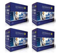 Packaging view of four black toner cartridges compatible with CF283A for HP Laserjet printers.